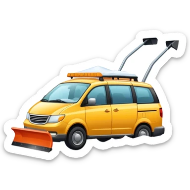Minivan with snowplow sticker