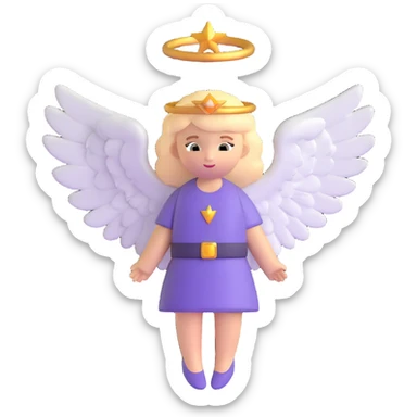 guardian angel with wings and halo from bible sticker