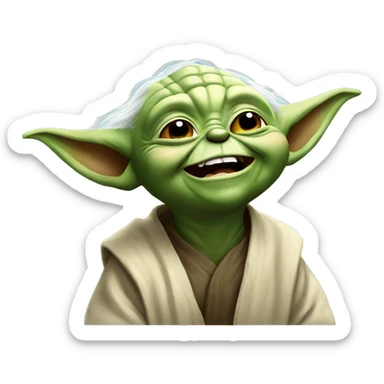 Yoda laughing sticker