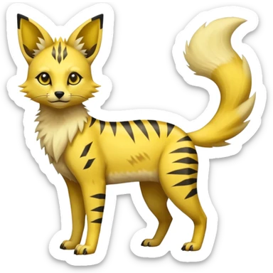 yellow Jolteon-Umbreon-Genet-Civet-Bastet-Cheetah-Hybrid (Full body) with black markings sticker