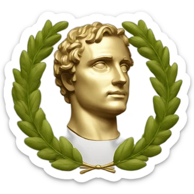 Laurel wreath napoleon golden statue sticker
