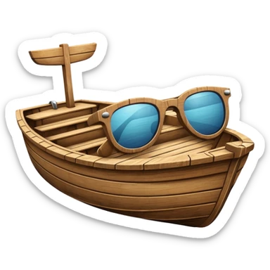Boat with sunglass sticker