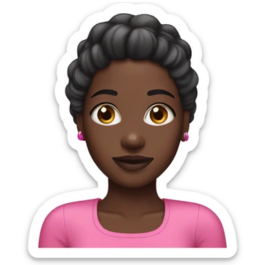 Black girl with pink nails sticker