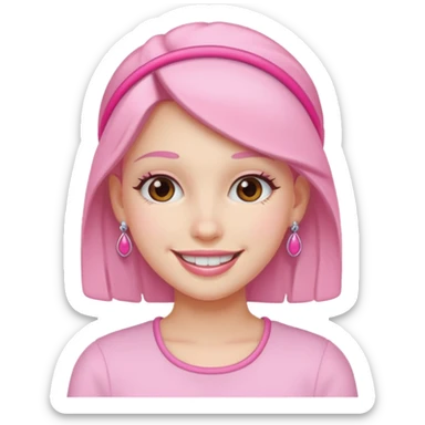 Aesthetic girl with pink accessories  sticker