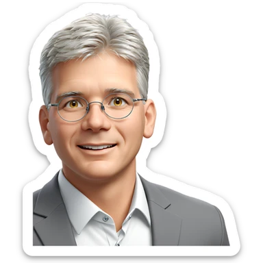 smiling boy with glasses sticker