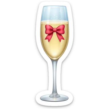 Champagne glass with a bow  sticker