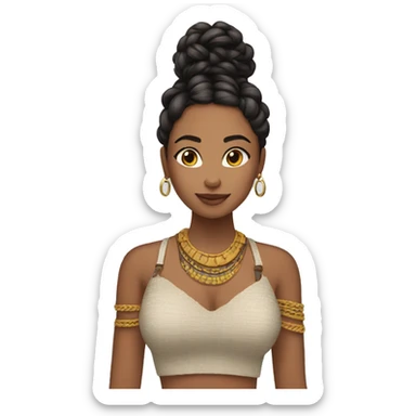 Chica morena con trenzas africanas  sticker