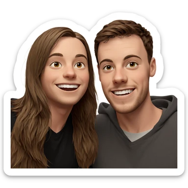 smiling boy with brown hair sticker