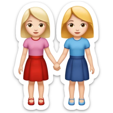 Two girls holding hands  sticker