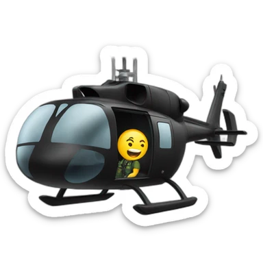 Man flying inside a black, Brazilian helicopter sticker