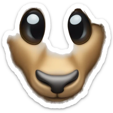 peeping happy smiling dark chamois front face with hooves sticker