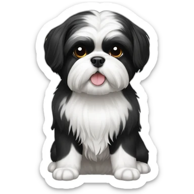 black and white Shih-Tzu sticker