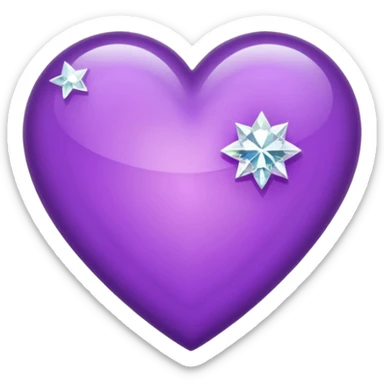 purple heart with diamond around sticker