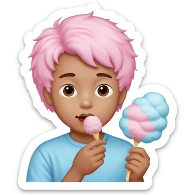 cotton candy boy sticker