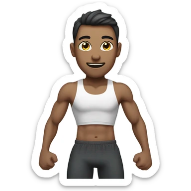 motivated skinny white skin color gym member sticker