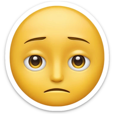 Generate me a blank face emoji with the upper eyelid half closed make it the original yellow emoji remove the nose sticker