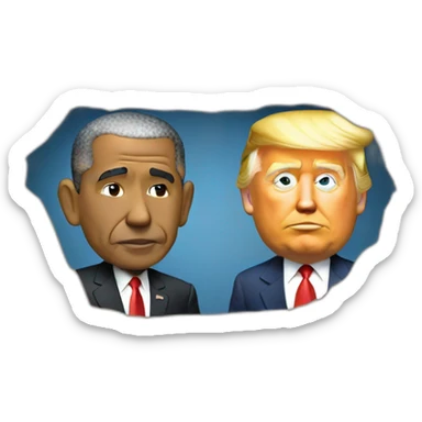 Trump et Obama qui s'embrasse sticker