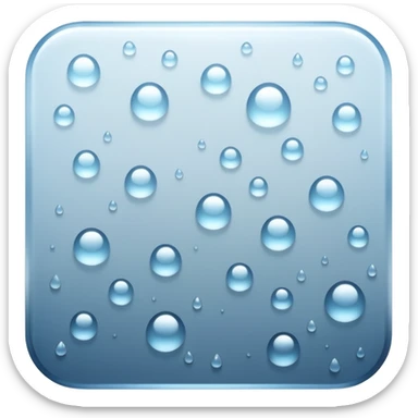 a close-up of a glass surface covered with small water droplets and light fog, as if from steam or humidity — some droplets sliding down slowly — soft reflections and blurred transparency give a realistic misty look — clean, glossy design with gentle lighting sticker