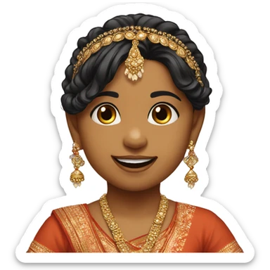Indian baby girl dancing in ethnic wear comic with uploaded image sticker