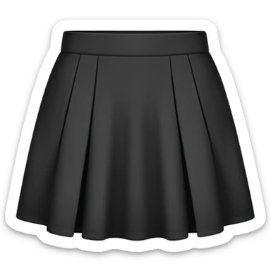 super realistic black cotton mini skirt isolated sticker