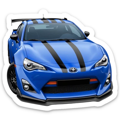 Sexy glossy dark blue 2025 Toyota 86 4-door rally car  sticker