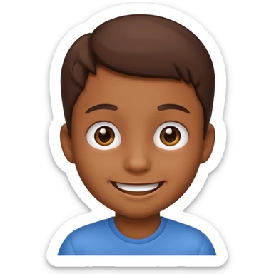 Cute kid emoji brown sticker