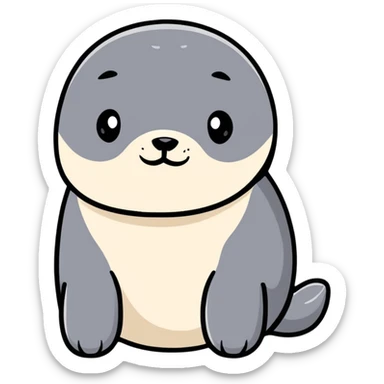 cute cartoon seal sticker