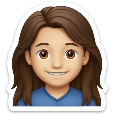 Niño con pelo largo sticker
