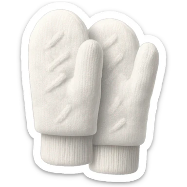 pair of white cozy mittens  sticker