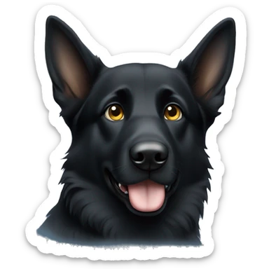 Black German shepherd dog, blue eye  sticker