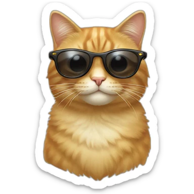 Un chat avec des lunettes de soleil riche sticker