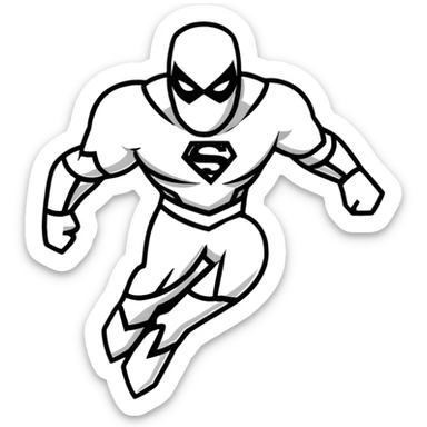 superhero transforming into robot form sticker