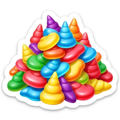 Rainbow gummy unicorn poop sticker