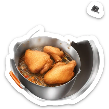 A bown guy frying chicken sticker