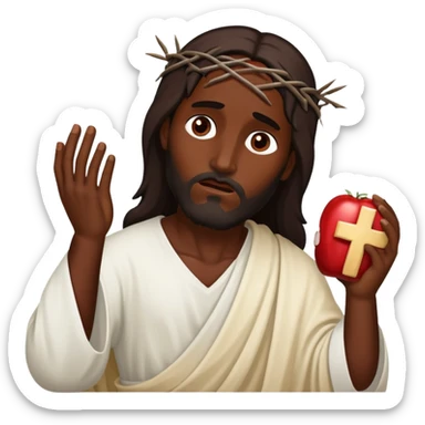 Dark skin christ injured on christ sticker