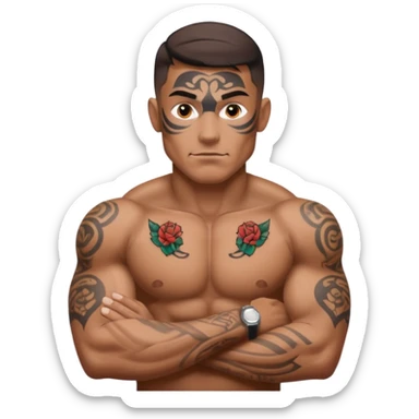 men body fill with tatoos sticker