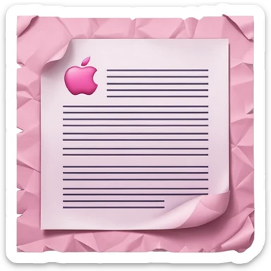 mac os mixed papers skeuomorphic pink sticker