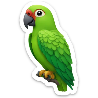 Green parrot profile sticker