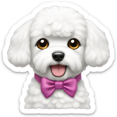 Bichon with bow sticker