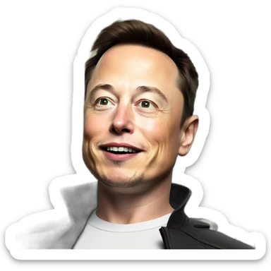 elon musk with million dollar cash  sticker