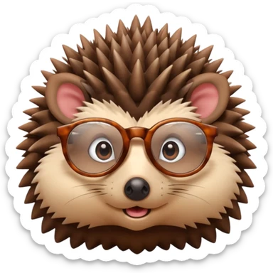 hedgehog with glasses sticker