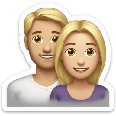 Emoji vomi sur emoji amoureux sticker
