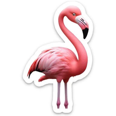 Flamingo with hearts ￼ sticker
