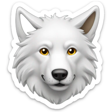 Loup blanc avec un loup roux sticker