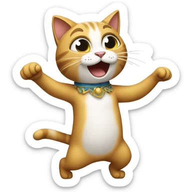 Make a emoji of a cat dancing  sticker