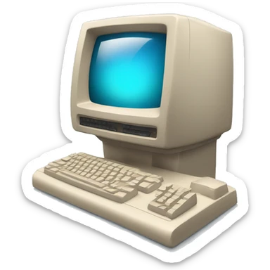 create an emojo that is a vintage desktop computer with ai sticker