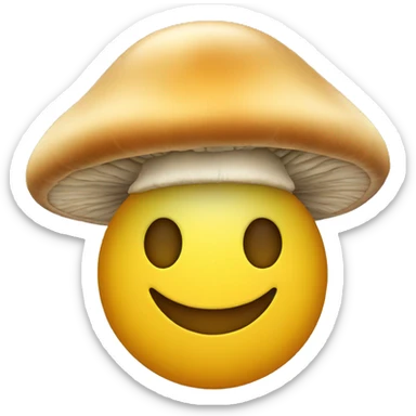 smiley with mushroom hat sticker
