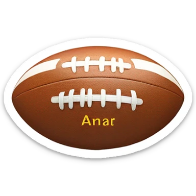 Rugby ball flat sticker