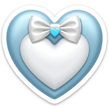 white heart with a white bow on it sticker