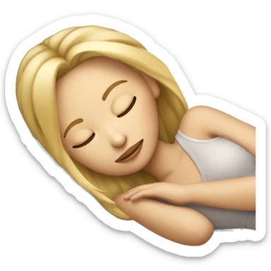 Blonde highlights girl sleeping sticker